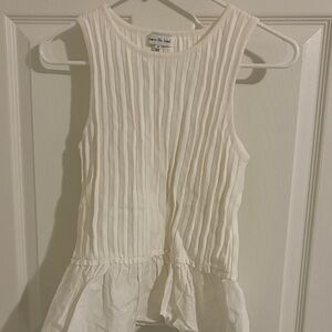 Jacqui E Ivory Sleeveless Pleated Top